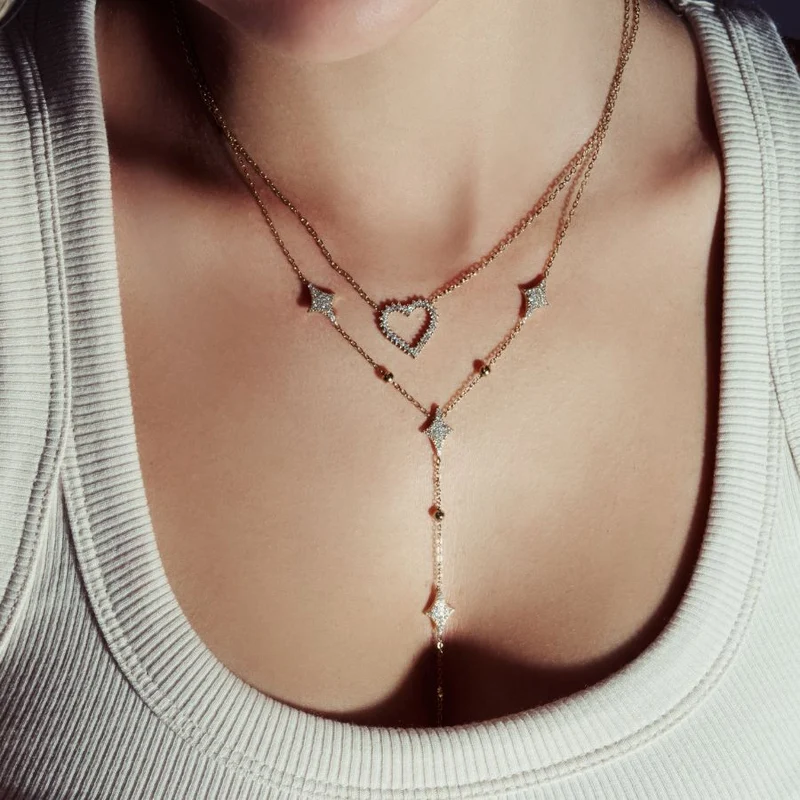 Everlasting Carreau Kette 14K Vergoldet