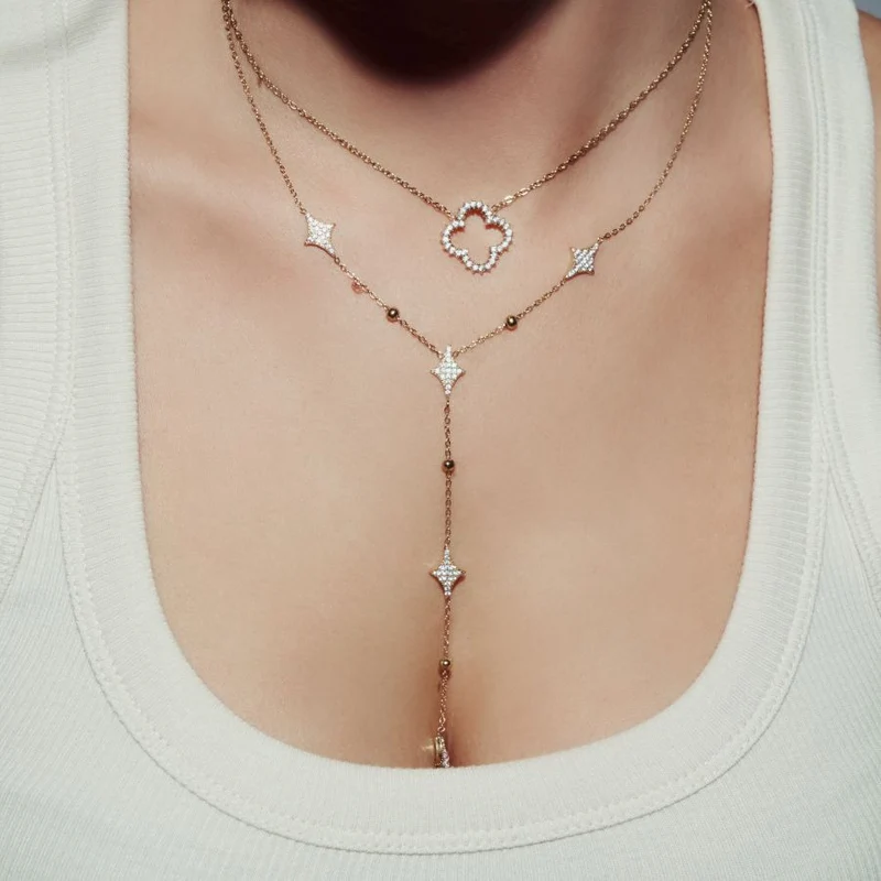 Everlasting Carreau Kette 14K Vergoldet