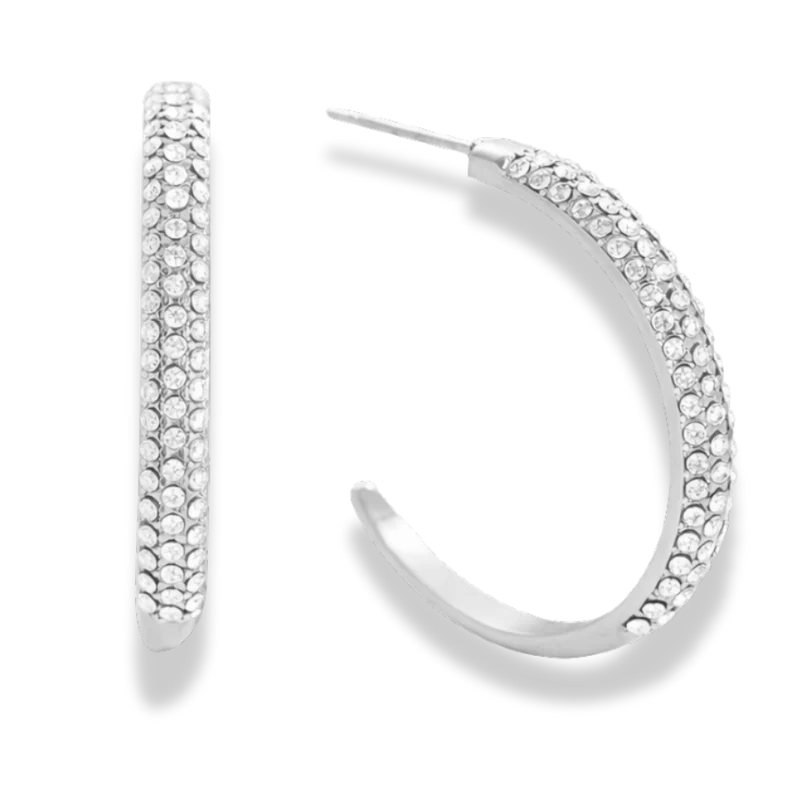 Glamorous Pave Hoop Ohrstecker 14K Vergoldet