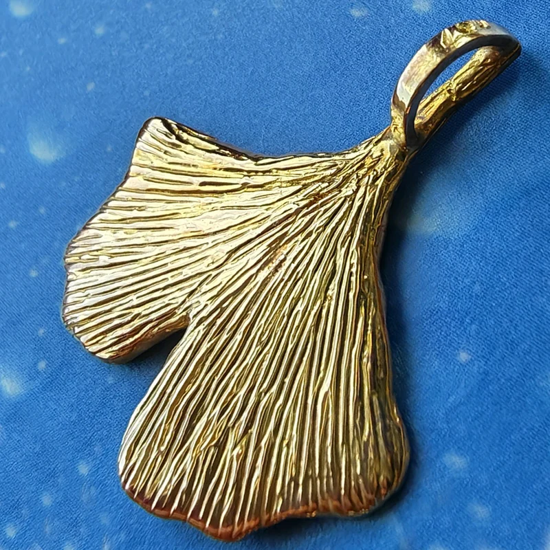 Ginkgo Blatt Anhänger Gold s