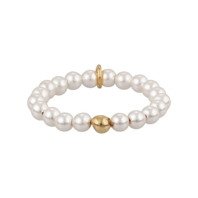 Ring Herz Anhänger | Mit Perlen von Swarovski® (Weiß)