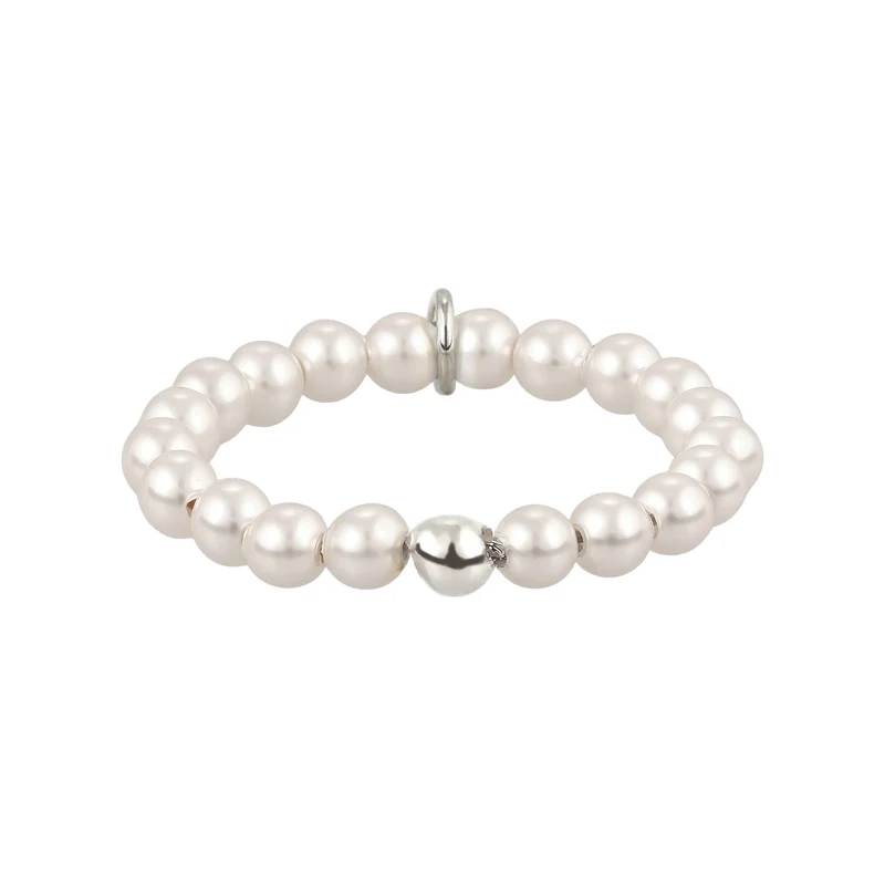 Ring Herz Anhänger | Mit Perlen von Swarovski® (Weiß)
