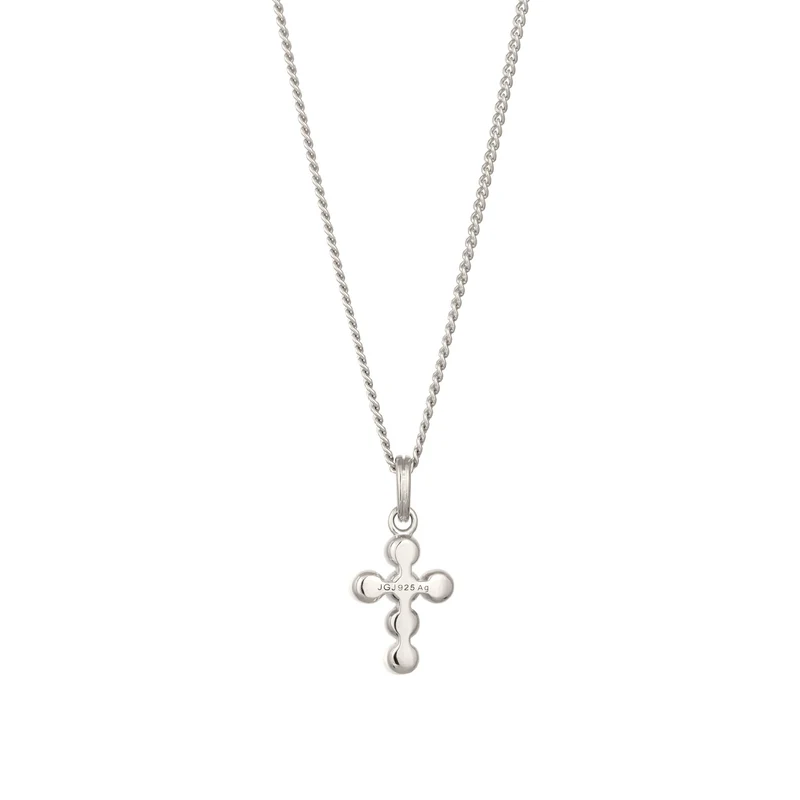 Halskette Kreuz | Mit Perlen von Swarovski® (Weiß)