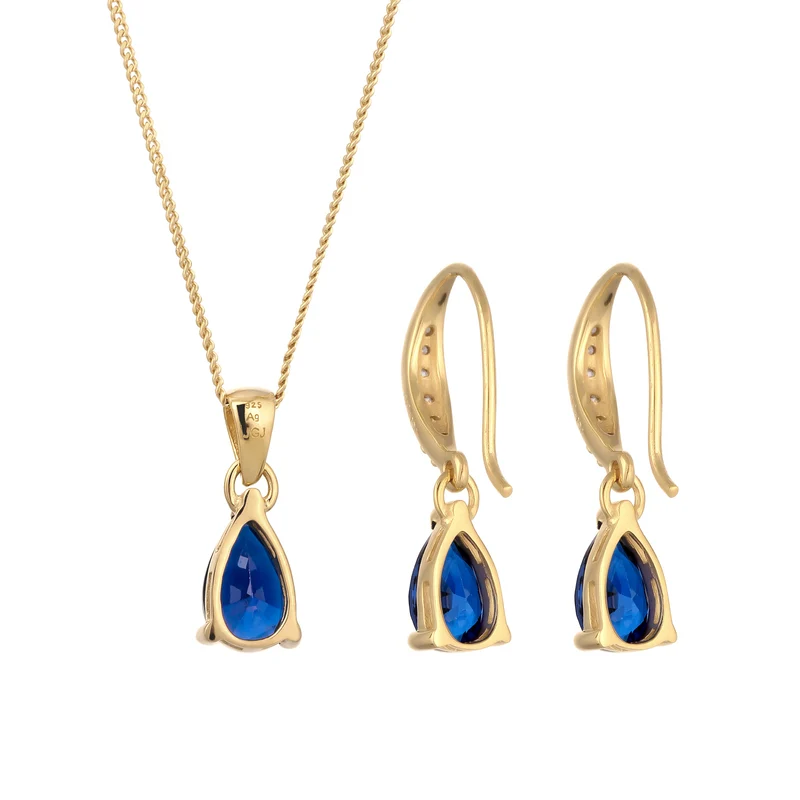 Schmuckset Tropfen | Saphir ( Blau )