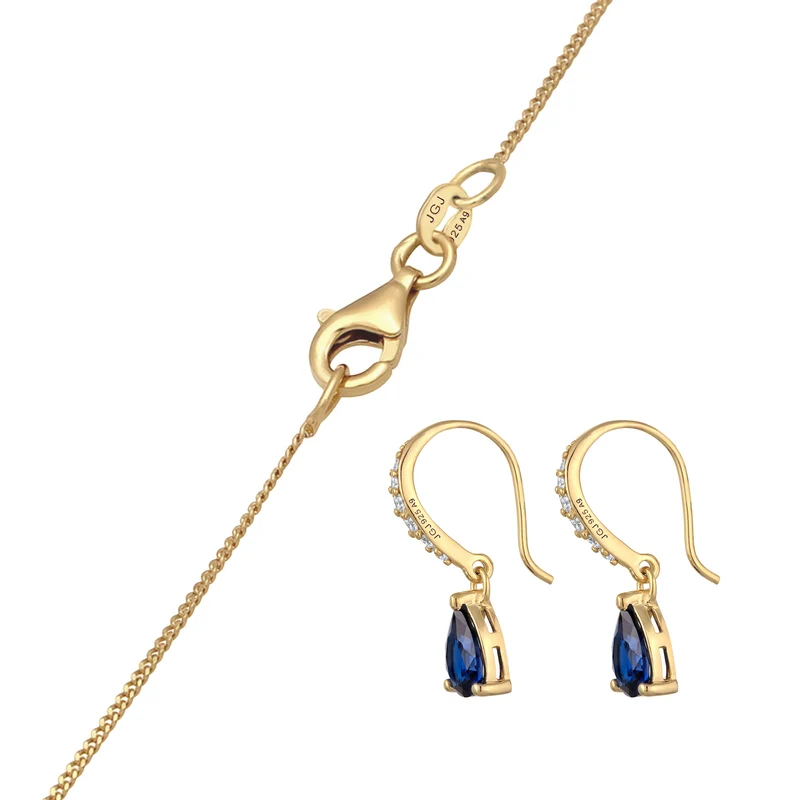 Schmuckset Tropfen | Saphir ( Blau )
