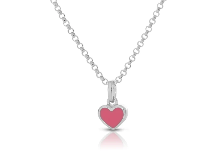 Herz Kette Kinderschmuck 925 Sterling Silber rosa Herz Anhänger