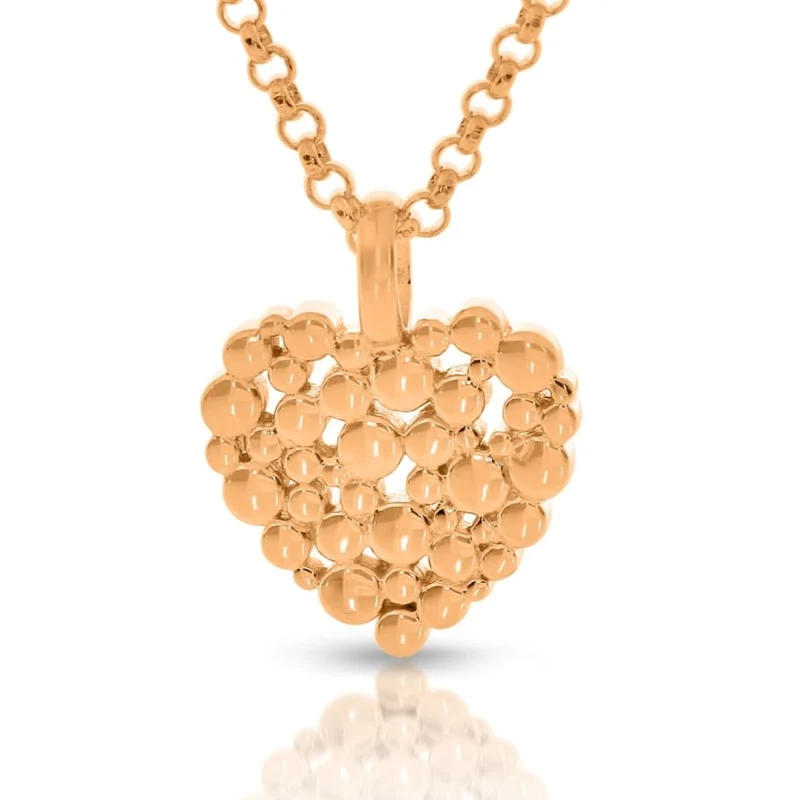Rosegold Herz Kette 925 Sterling Silber vergoldet Design Herz Anhänger
