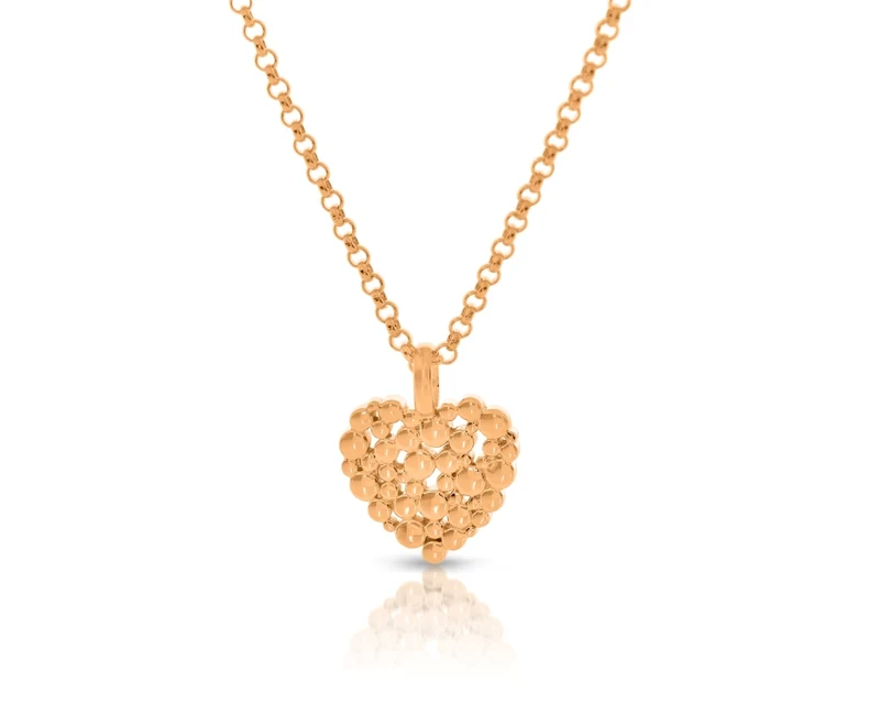Rosegold Herz Kette 925 Sterling Silber vergoldet Design Herz Anhänger