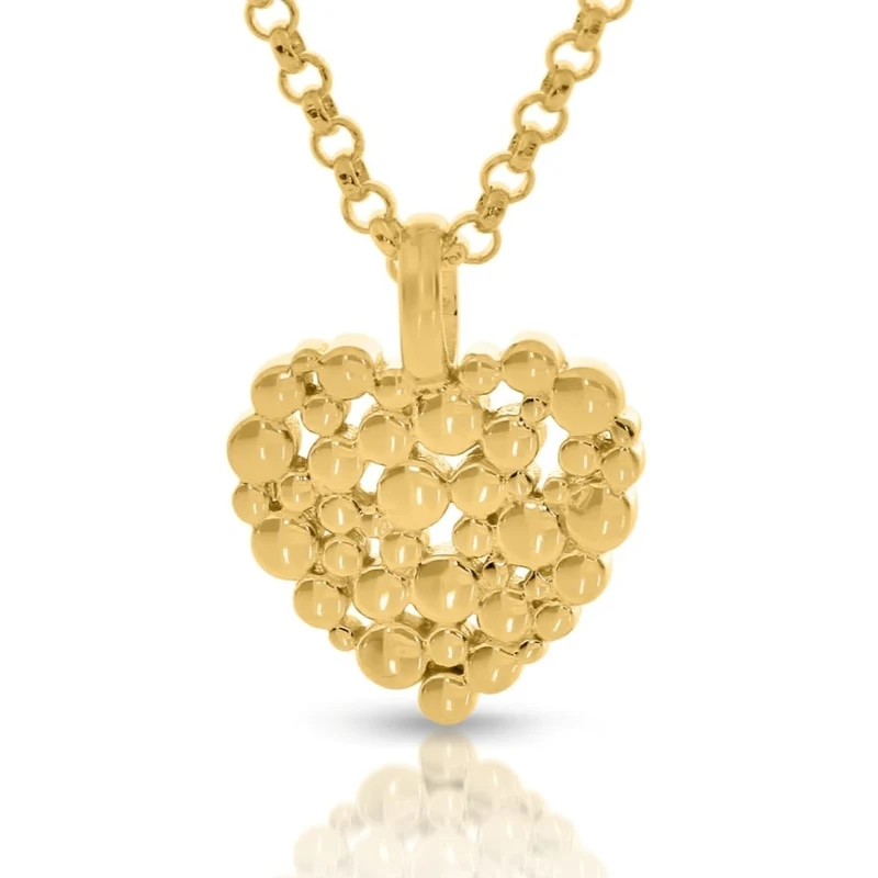 Kette Herz Anhänger gold Damen Kinder Schmuck vergoldet Heart