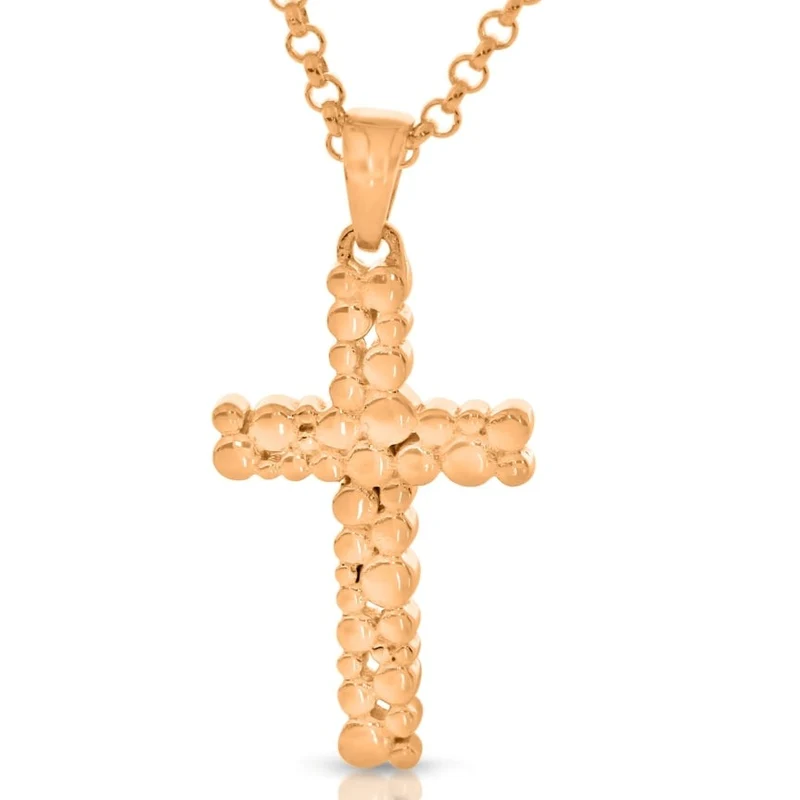 Anhänger Kreuz rosé vergoldet Kette mit Design Kreuz