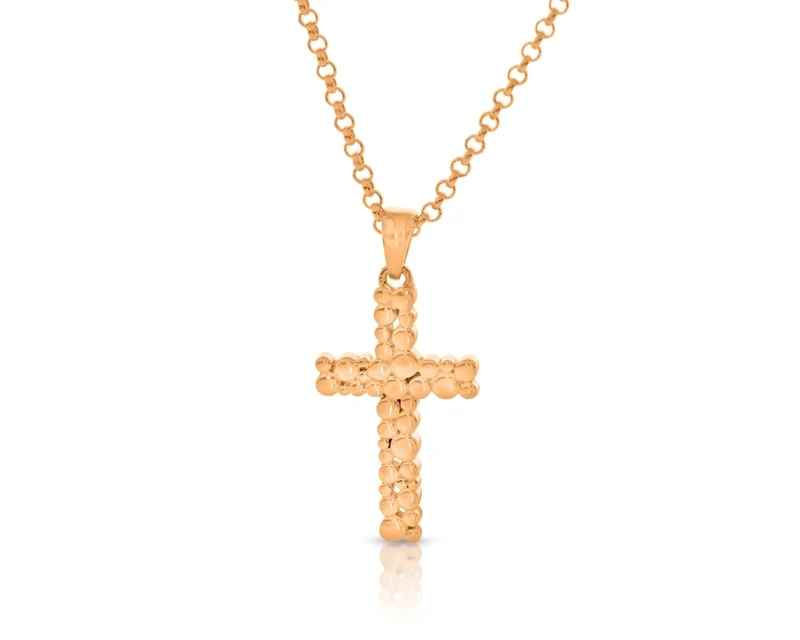 Anhänger Kreuz rosé vergoldet Kette mit Design Kreuz
