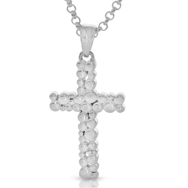 Design Kreuz Anhänger 925 Sterling Silber Kreise Halskette