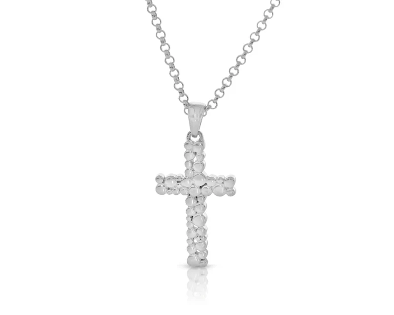 Design Kreuz Anhänger 925 Sterling Silber Kreise Halskette
