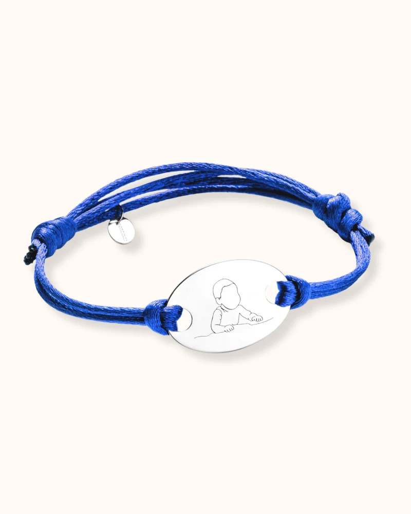 Oval Armband met Eigen Illustratie - Zilver - Gepersonaliseerde Armband