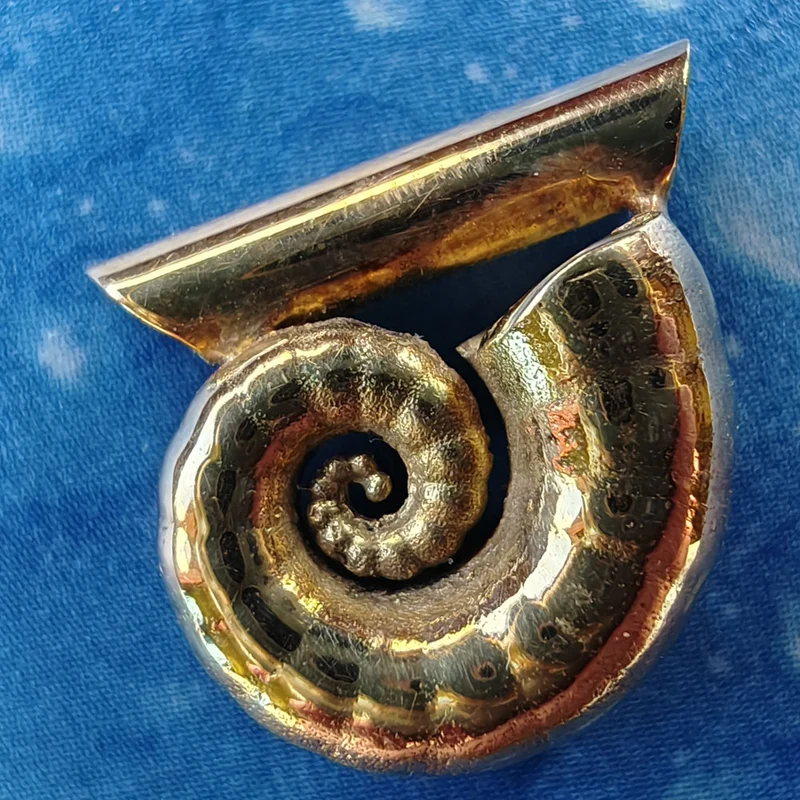 Kopffüßer Posthorn Schnecke Gold Ketten Anhänger m