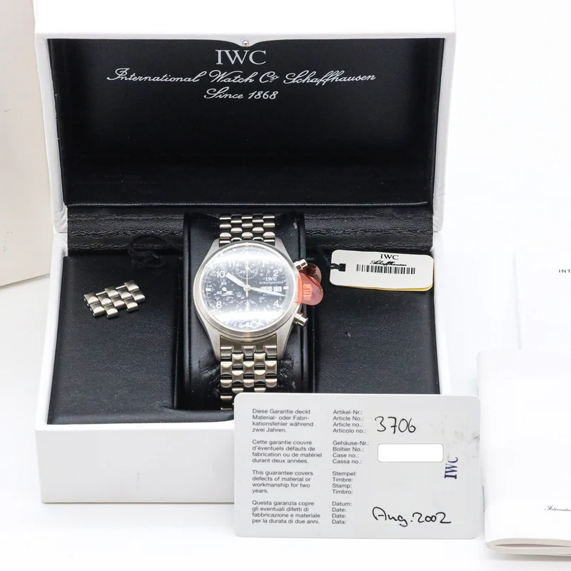 IWC Pilot 39mm Flieger Chronograph IW3706 Edelstahl B&P Dif X