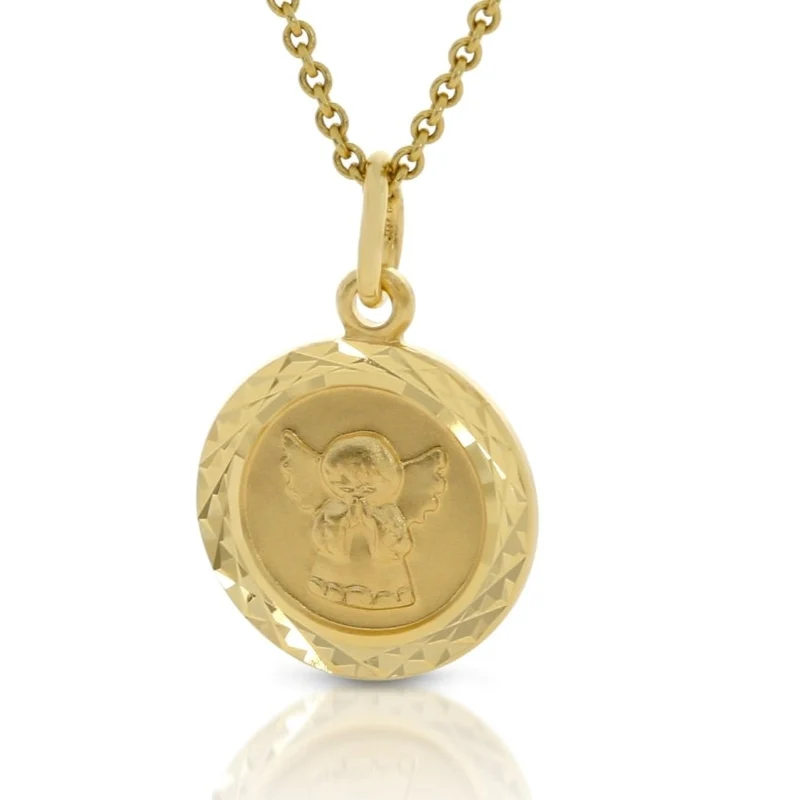 Engel Anhänger Goldkette 333er Taufschmuck Schutzengel