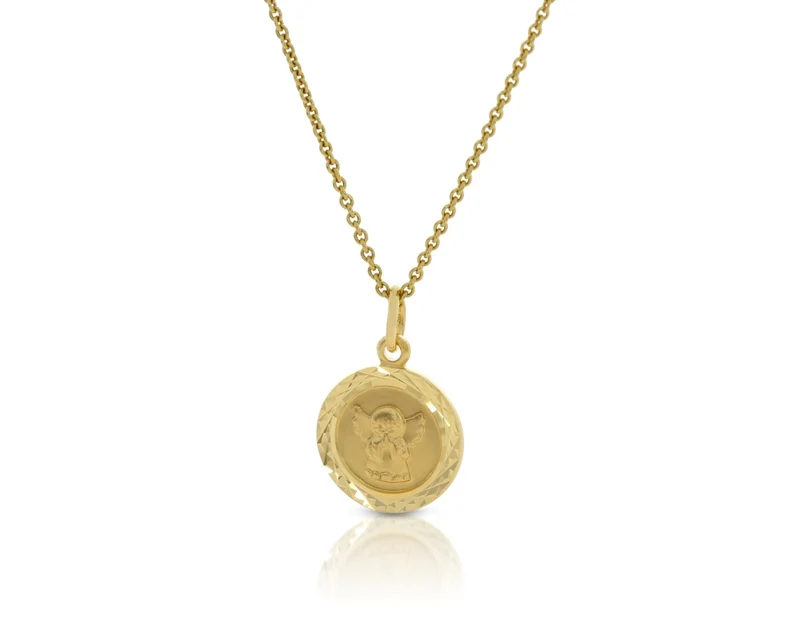 Engel Anhänger Goldkette 333er Taufschmuck Schutzengel