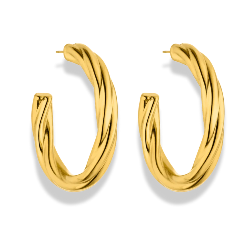 Bold Twisted Meltdown Ohrstecker 14K Vergoldet