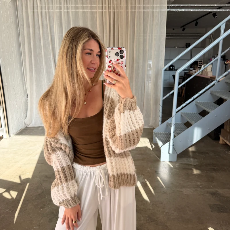 Strickjacke Lima - Beige x Creme