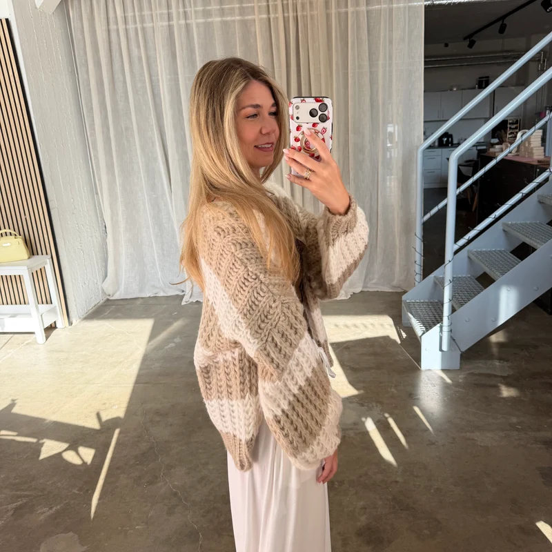 Strickjacke Lima - Beige x Creme