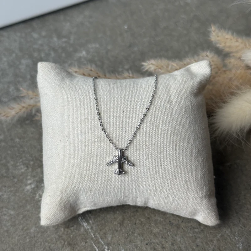 Airplane Kette | Strass Silber