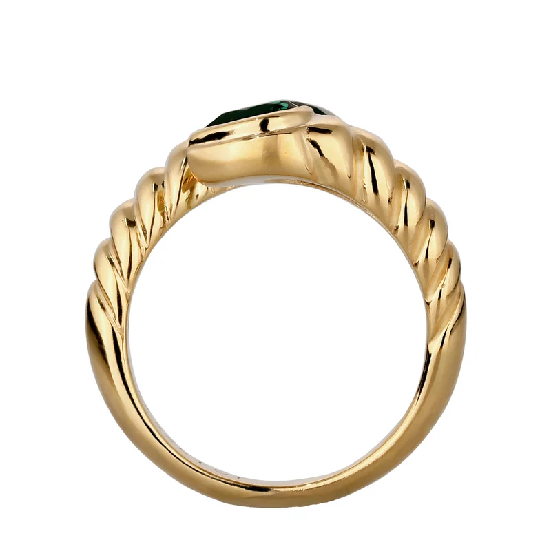 Wickelring Schlange | Mit Kristallen von Swarovski® (Grün)