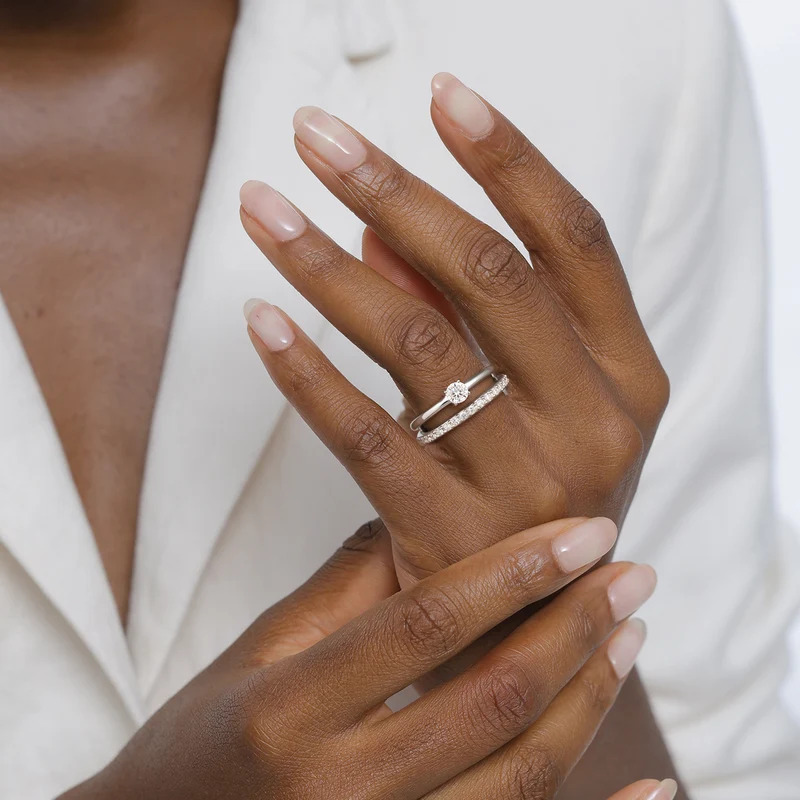 Stapelring | Mit Kristallen von Swarovski® (Weiß)