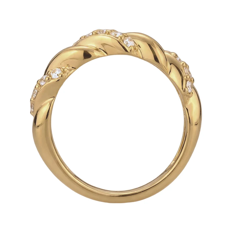 Stapelring Twisted | Mit Kristallen von Swarovski® (Weiß)