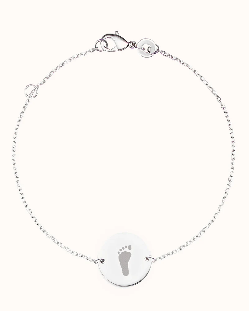 Hand en Voetafdruk Coin Armband - Zilver - Gepersonaliseerd Sieraad