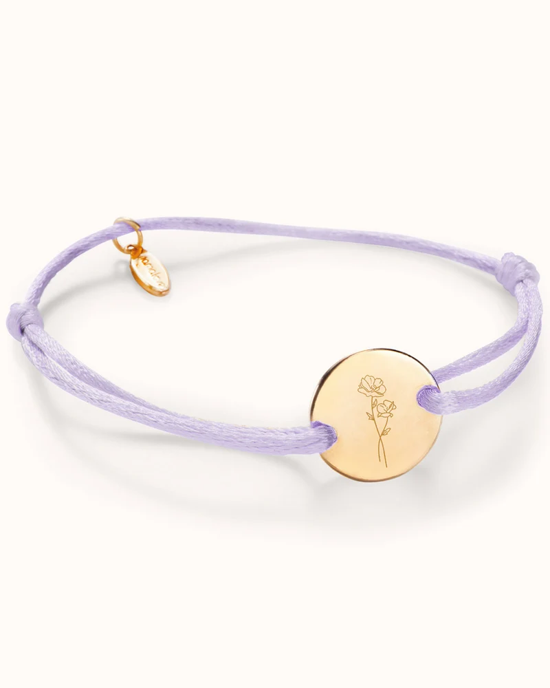 Round Geboortebloem Boeket Armband - Verguld - Gepersonaliseerde Armband