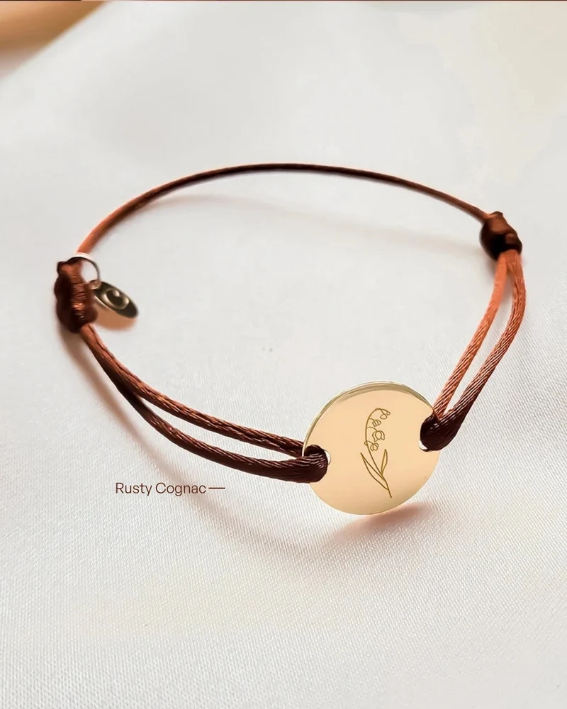 Round Geboortebloem Boeket Armband - Verguld - Gepersonaliseerde Armband