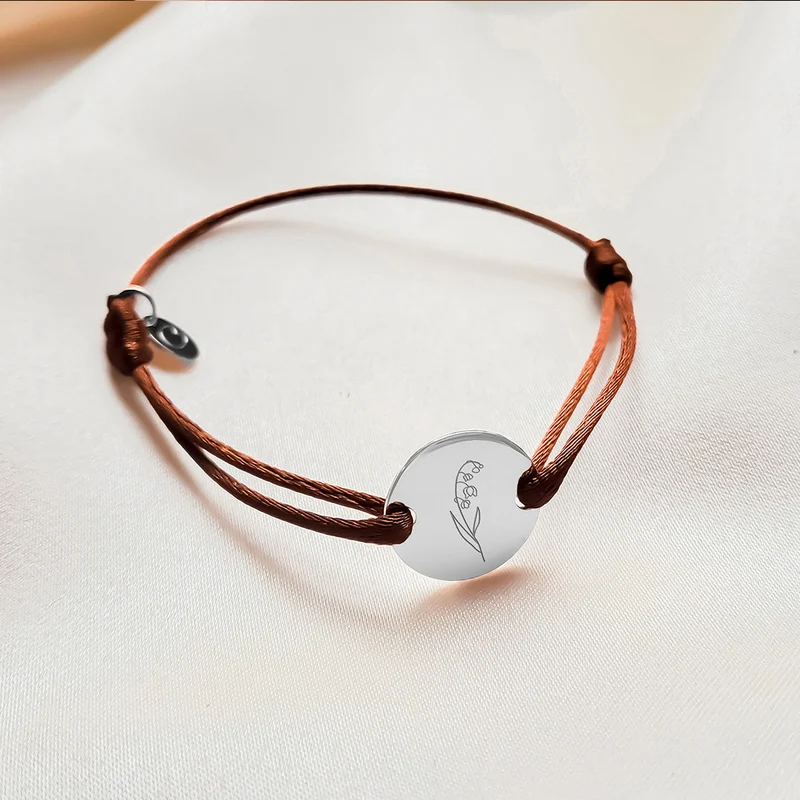 Round Geboortebloem Boeket Armband - Zilver - Gepersonaliseerde Armband
