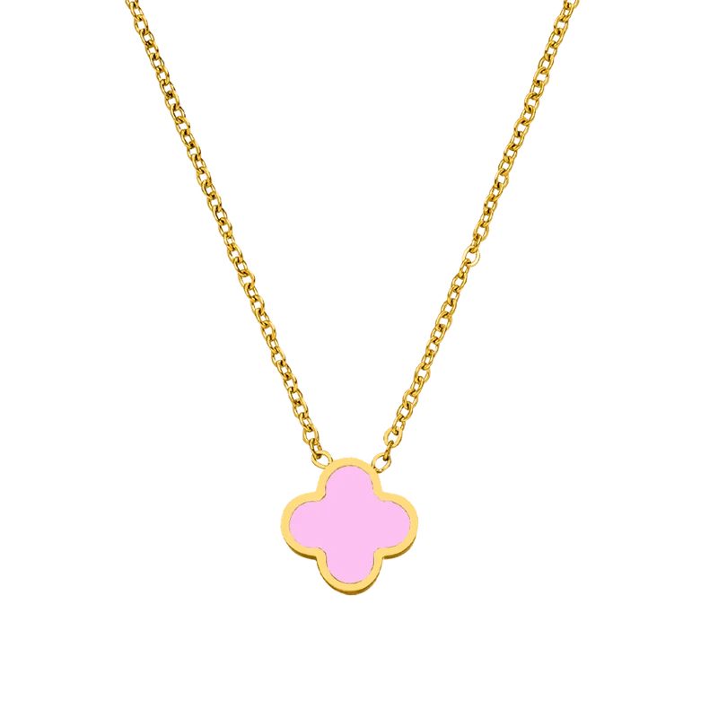 Pink Clover Kette | 18K vergoldet