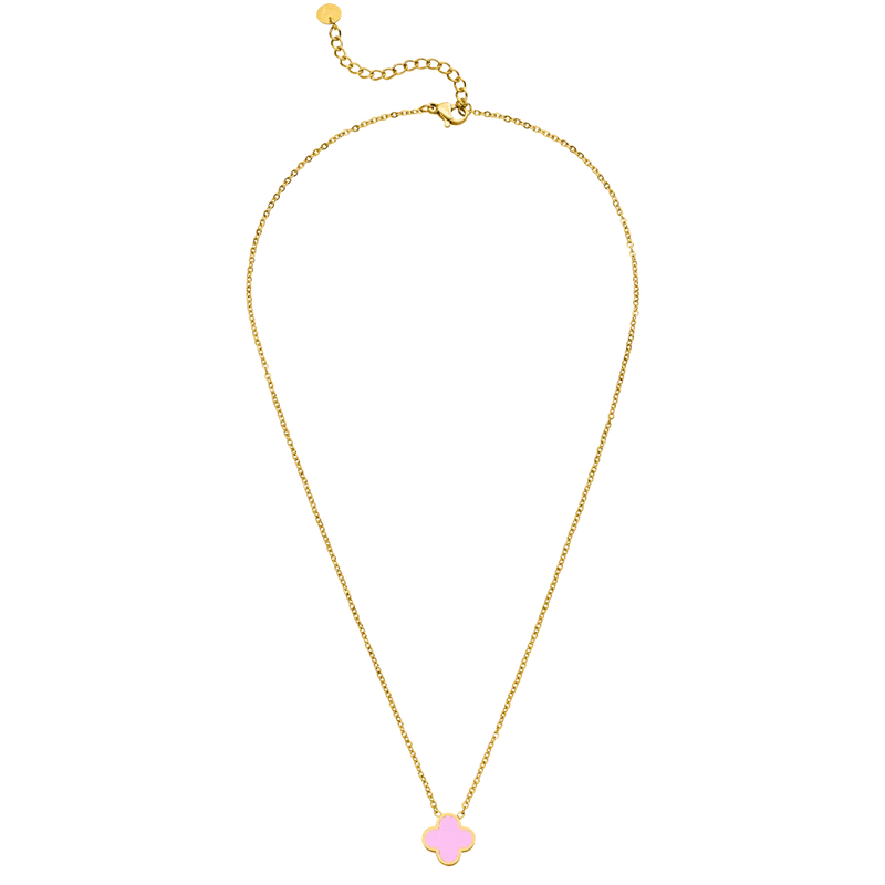 Pink Clover Kette | 18K vergoldet