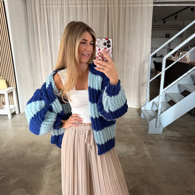 Strickjacke Lima - Double Blue