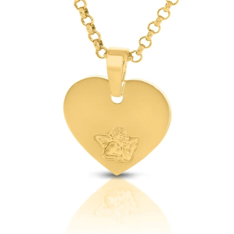 Kette Herz vergoldet Engel Schmuck Taufe