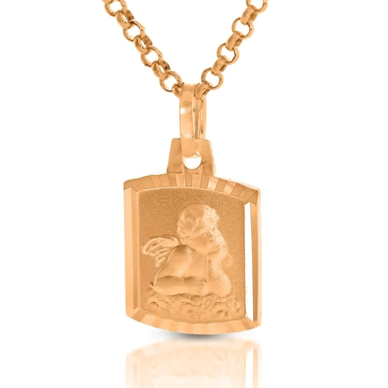 Taufschmuck mit Engel Kette Schutzengel rosé vergoldet