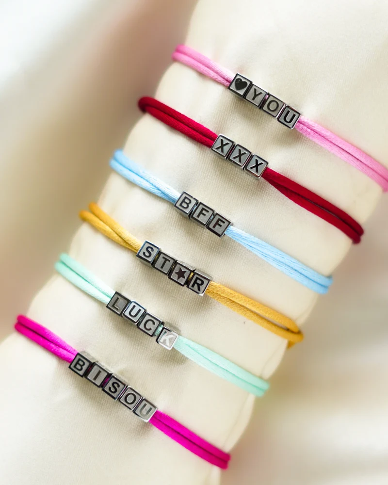 Initial Cube Armband - Zilverkleurig staal - Gepersonaliseerde Armband