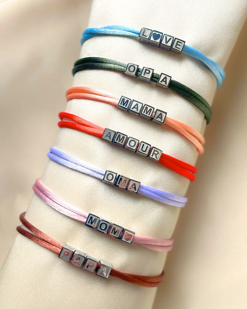 Initial Cube Armband - Zilverkleurig staal - Gepersonaliseerde Armband