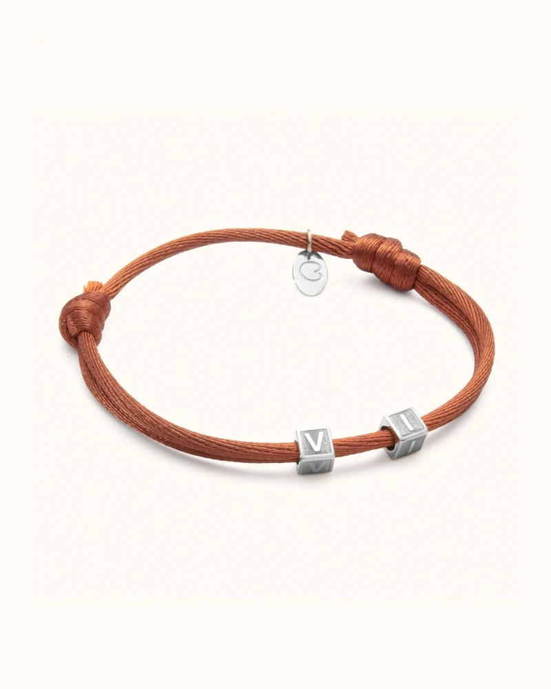 Initial Cube Armband - Zilverkleurig staal - Gepersonaliseerde Armband
