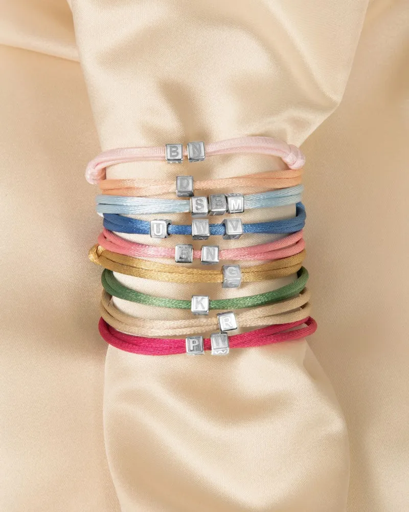 Initial Cube Armband - Zilverkleurig staal - Gepersonaliseerde Armband