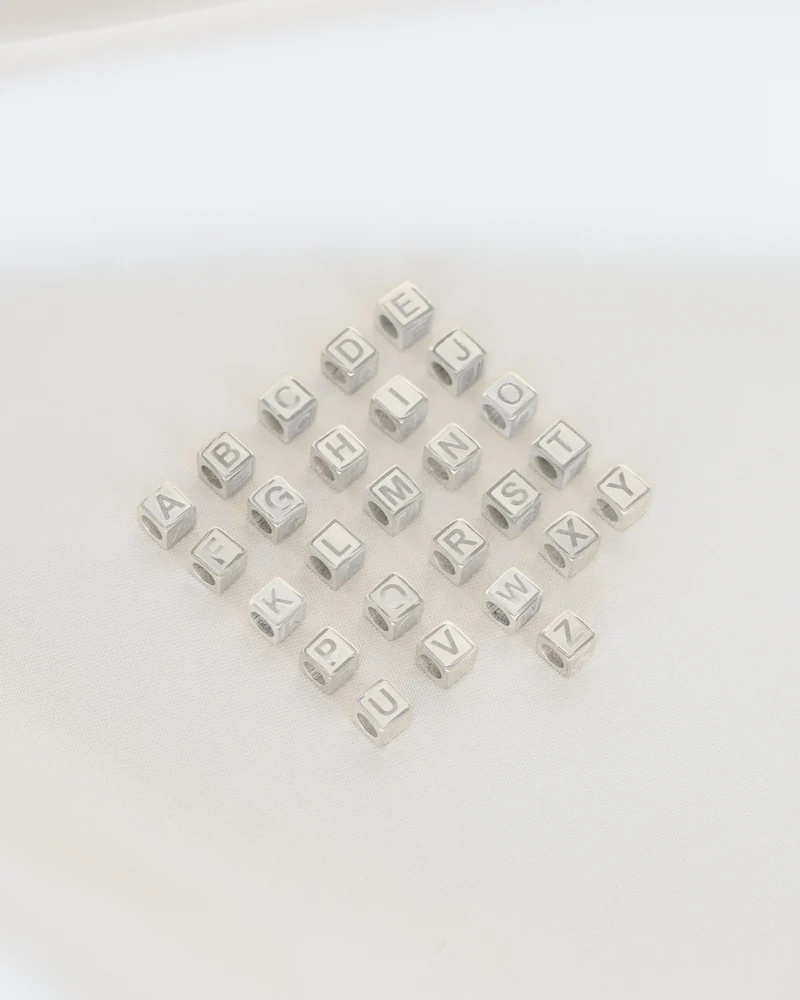 Initial Cube Armband - Zilverkleurig staal - Gepersonaliseerde Armband
