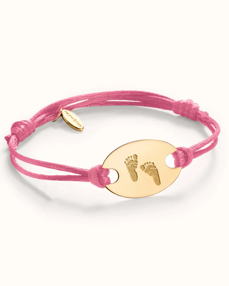 Hand en Voetafdruk Oval Armband - Verguld - Gepersonaliseerd Sieraad