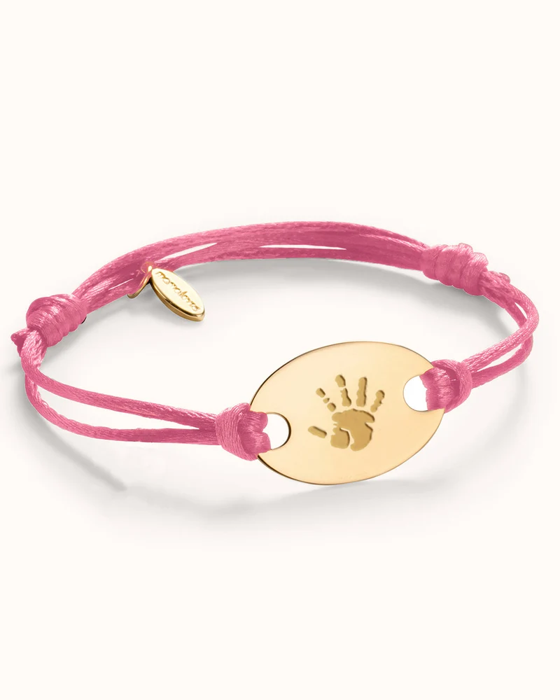 Hand en Voetafdruk Oval Armband - Verguld - Gepersonaliseerd Sieraad