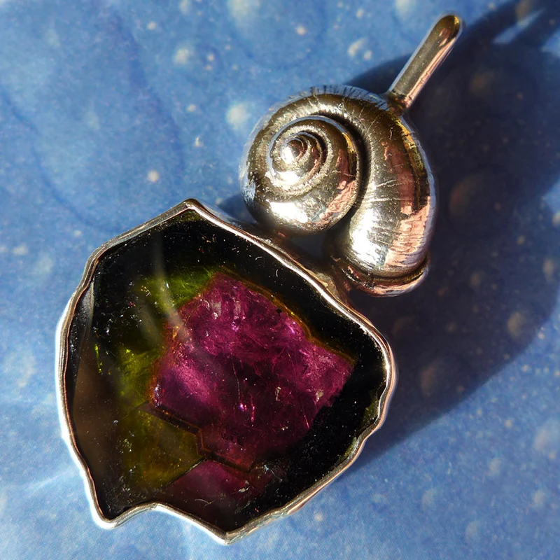 Wassermelonenturmalin maritimer Schmuck