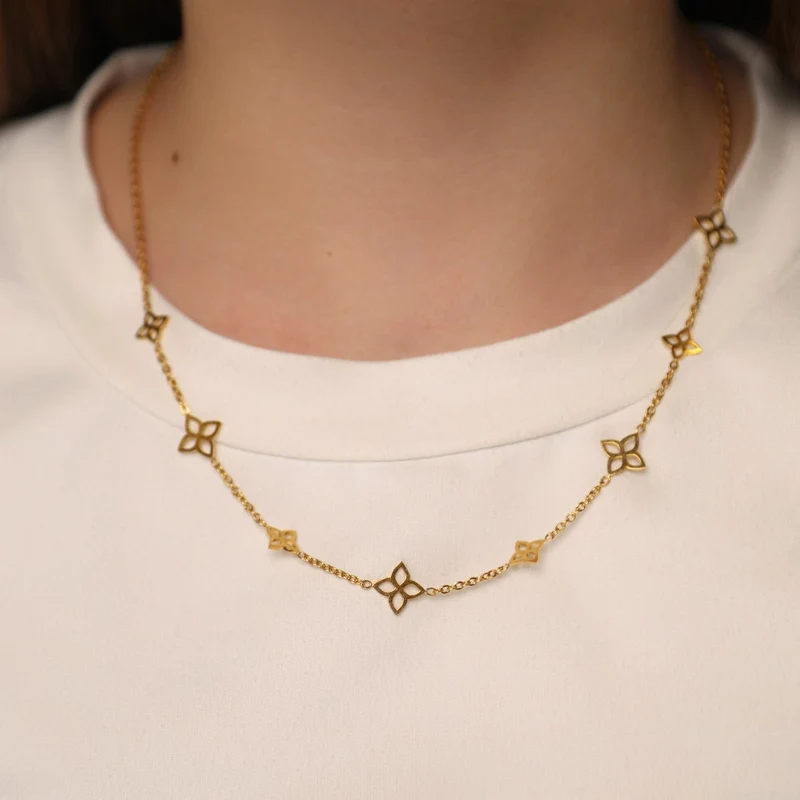 Elegant Flower Kette | 18K vergoldet