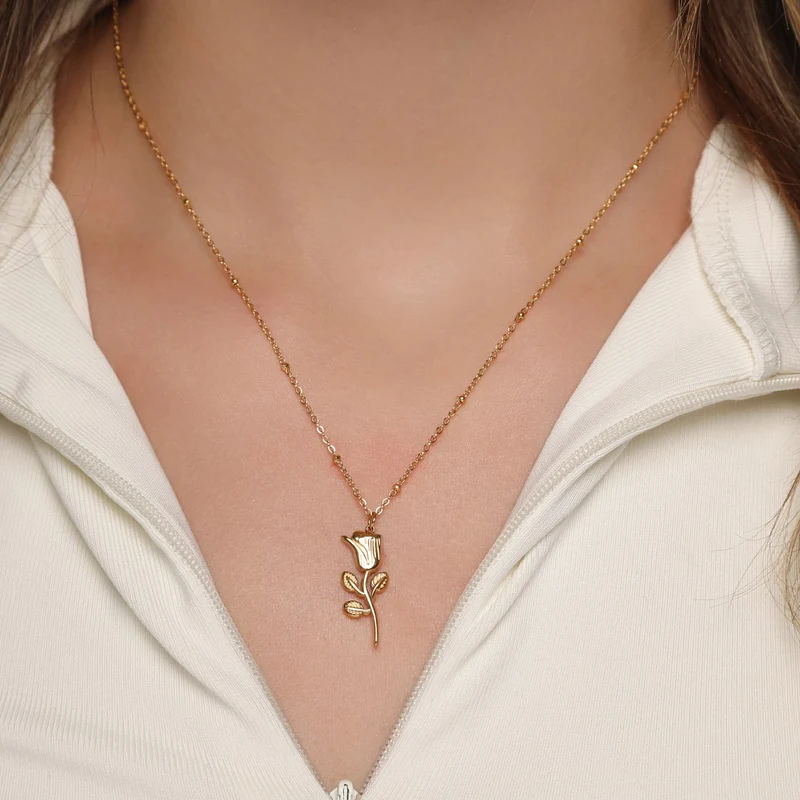 Rosen Kette | 18K vergoldet
