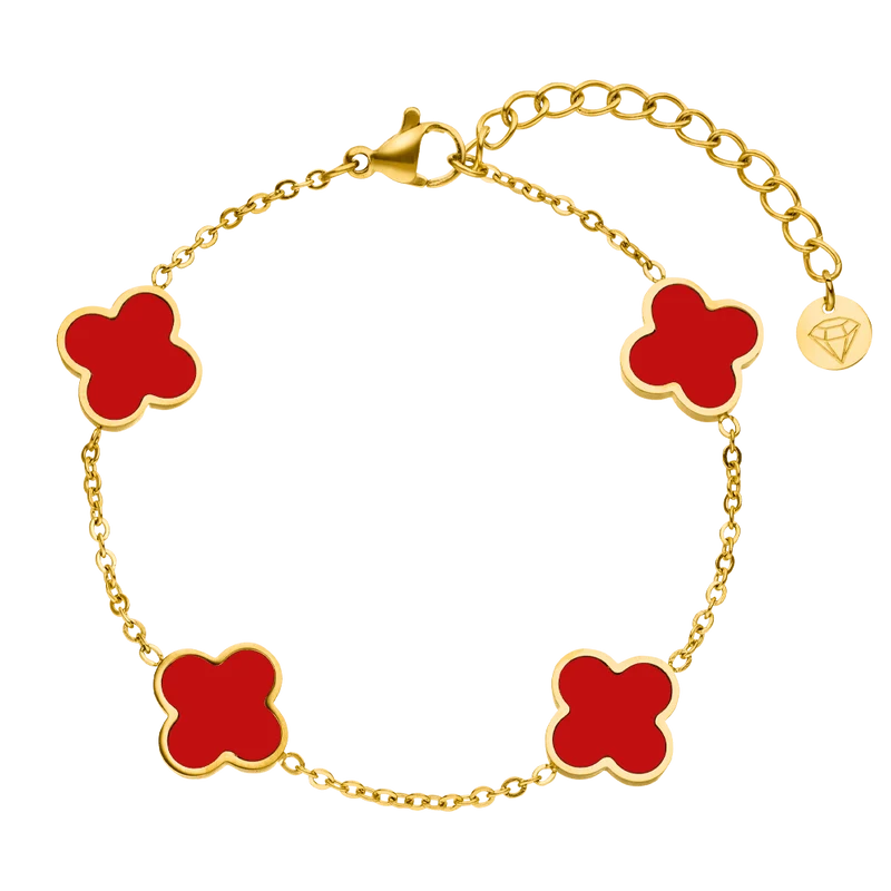 Red Clover Armband | 18K vergoldet