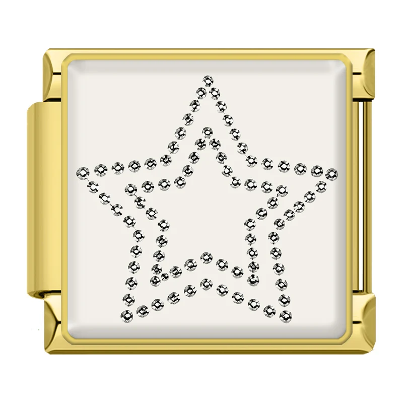 Glitzersteine Stern Gold